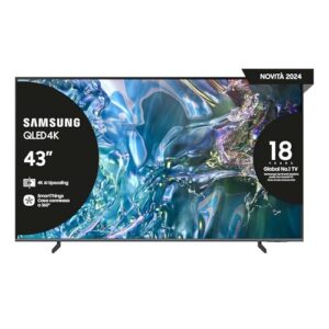 Samsung Smart TV 43" QE43Q64DAUXZT QLED 4K, Upscaling 4K, Processore Quantum 4K Lite, AirSlim Design, DVBT-2, Q-Symphony & OTS Lite, Gaming Hub, Ultimate UHD Dimming, Titan Gray 2024 [Amazon EXCL.]