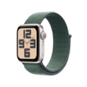 Apple Watch SE 2024 GPS, Cassa 44 mm in alluminio galassia con Sport Loop verde lago