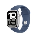 Apple Watch 10 GPS, Alluminio Argento 46 mm Cinturino Sport denim – S/M