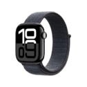 Apple Watch 10 GPS+Cellular, Cassa 42 mm in alluminio Jet Black con Sport Loop inchiostro