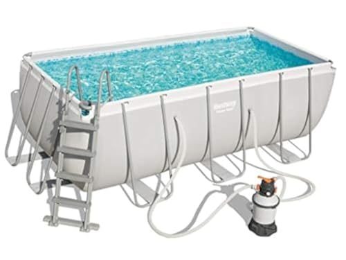 Bestway 56457-2 Set Piscina Fuori Terra Power Steel Rettangolare da 412x201x122 cm