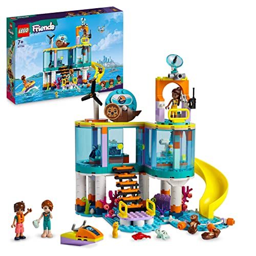 LEGO Friends 41736 Centro di Soccorso Marino, Set Veterinario Giocattolo per la Cura degli Animali, Cavalluccio Marino e Tartaruga