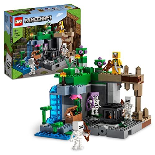 LEGO Minecraft 21189 Le Segrete dello Scheletro Set Costruzioni con Mob, Personaggi e Accessori come Piccone e Balestra Giocattolo