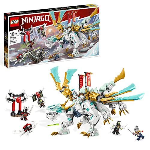 LEGO NINJAGO 71786 Drago di Ghiaccio di Zane, Set 2in1 con Drago Giocattolo e Guerriero Action Figure