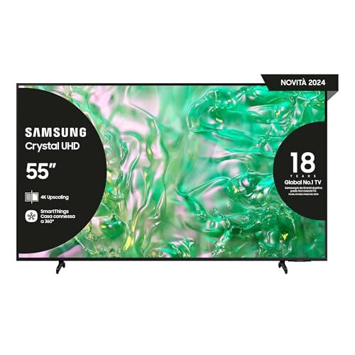 TV Samsung DU8070 65 pollici, UE65DU8070UXZT Crystal UHD 4K, 4K Upscaling, Airslim Design